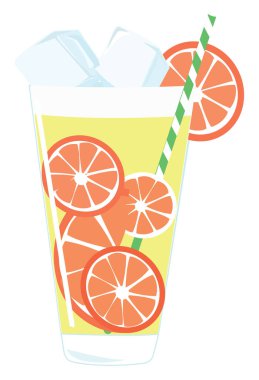 Portakal suyu, illüstrasyon, beyaz arkaplanda vektör.