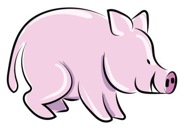 Şişko domuz, illüstrasyon, beyaz arkaplan vektörü.