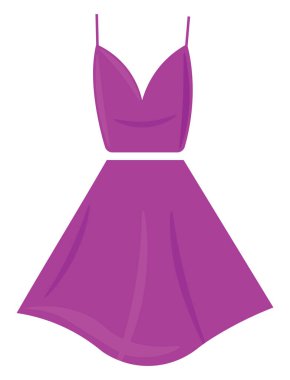 Pembe elbise, illüstrasyon, beyaz arka plan vektör.