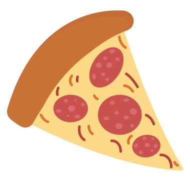Pizza dilimi, illüstrasyon, beyaz arka plan vektörü.