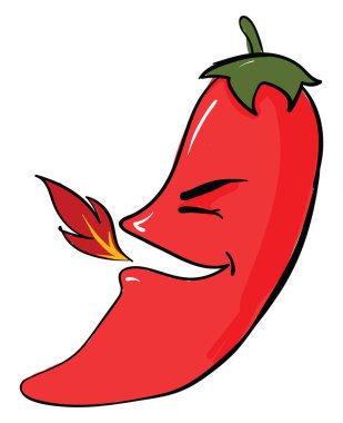 Kırmızı biber, illüstrasyon, beyaz arkaplanda vektör.