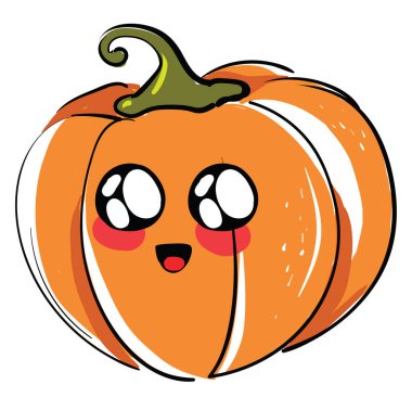 Sevimli kabak, illüstrasyon, beyaz arka plan vektör.