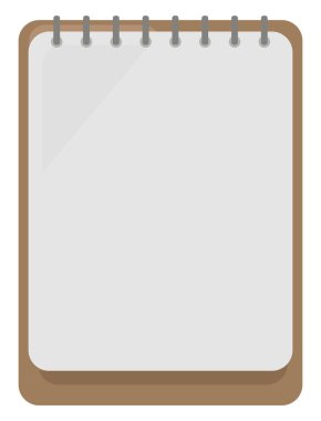 Çizim defterini, illüstrasyonunu, beyaz arkaplanda vektörü aç.