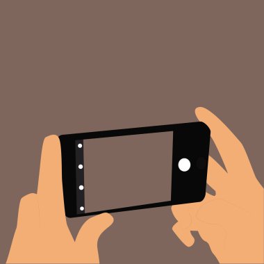 Telefon, illüstrasyon, beyaz arkaplan üzerindeki vektör ile fotoğraf çekmek.