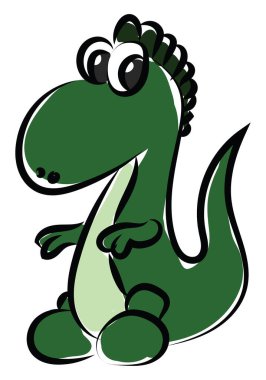 Yeşil küçük ejderha, illüstrasyon, beyaz arkaplanda vektör.