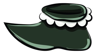 Yeşil elf ayakkabısı, illüstrasyon, beyaz arkaplanda vektör.