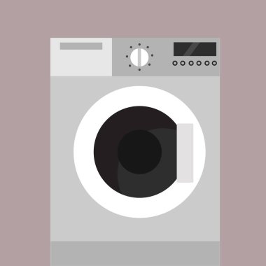 Çamaşır makinesi, illüstrasyon, beyaz arkaplan üzerindeki vektör.