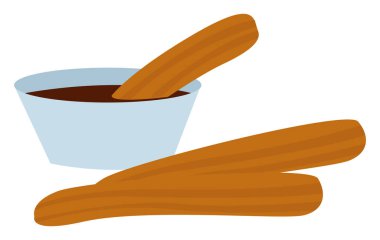 Churros, illüstrasyon, beyaz arkaplan vektörü.