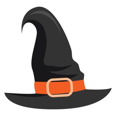 Cadı şapkası, illüstrasyon, beyaz arkaplan vektörü.