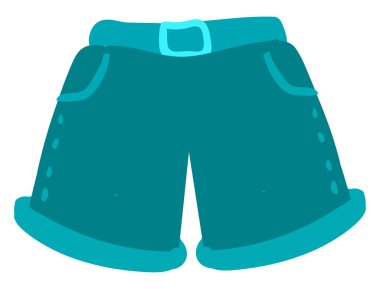 Düz mavi şortlar, illüstrasyon, beyaz arkaplan üzerindeki vektör.