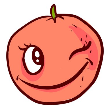 Göz kırpan greyfurt, illüstrasyon, beyaz arkaplan üzerindeki vektör.