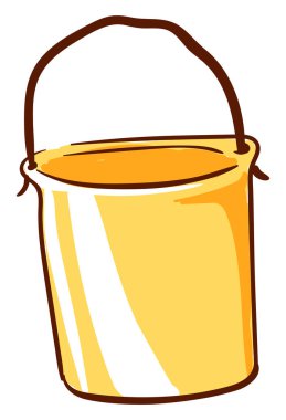 Sarı kova, illüstrasyon, beyaz arkaplan üzerindeki vektör.