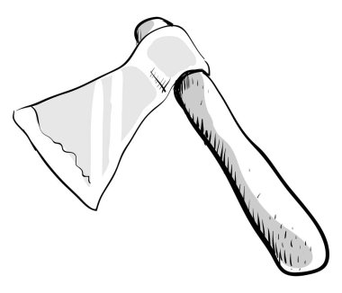 Beyaz arkaplanda küçük balta, illüstrasyon, vektör.