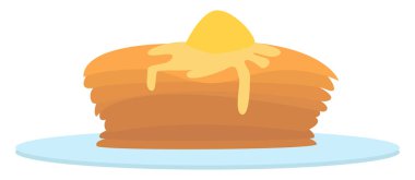 Tereyağlı gözleme, resimli, beyaz arkaplanda vektör.