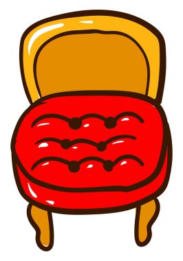 Kırmızı küçük sandalye, illüstrasyon, beyaz arkaplanda vektör.