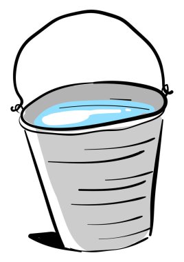 Beyaz arkaplan üzerinde su, illüstrasyon, vektör olan kova.