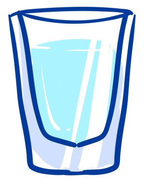 Beyaz arka plan üzerinde su, illüstrasyon, vektör cam.