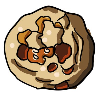 Şükran Günü kurabiyesi, illüstrasyon, beyaz arkaplan vektörü.