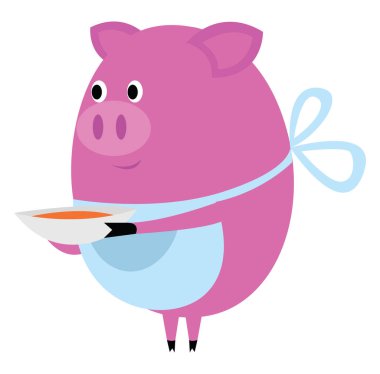 Domuz çorbası, illüstrasyon, beyaz arka planda vektör..