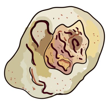 Az pişmiş yumurta, illüstrasyon, beyaz arkaplan vektörü.