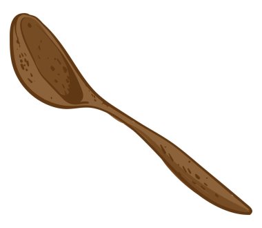 Tahta kaşık, illüstrasyon, beyaz arkaplanda vektör.