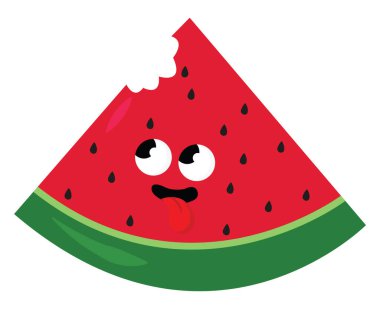 Bir parça karpuz, illüstrasyon, beyaz arkaplanda vektör.