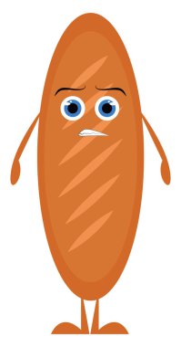 Kızgın ekmek, illüstrasyon, beyaz arkaplanda vektör.