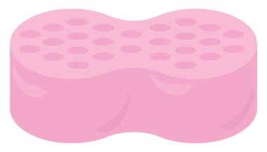 Banyo pembe sünger, illüstrasyon, beyaz arkaplanda vektör.
