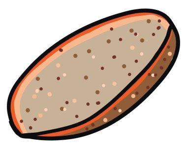 Düz ekmek çizimi, illüstrasyon, beyaz arkaplan üzerindeki vektör.