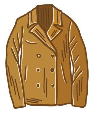 Kahverengi ceket, illüstrasyon, beyaz arkaplan vektörü.