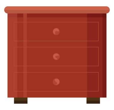 Ahşap dolap, illüstrasyon, beyaz arkaplanda vektör.