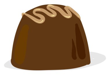 Çikolatalı puding, illüstrasyon, beyaz arka planda vektör..