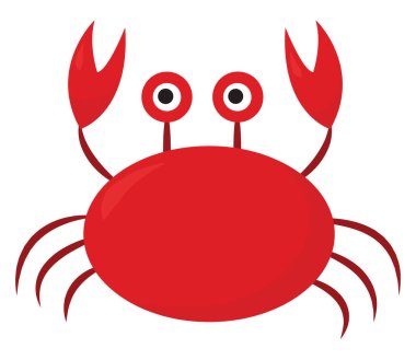 Kırmızı kanser, illüstrasyon, beyaz arkaplanda vektör.