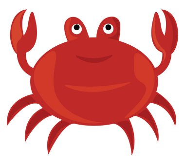 Kırmızı yengeç, illüstrasyon, beyaz arkaplanda vektör.