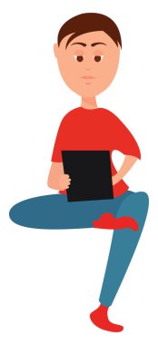 Erkek çizimi, illüstrasyon, beyaz arkaplan vektörü.