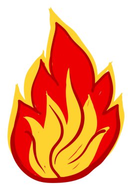 Yangın çizimi, illüstrasyon, beyaz arka plan üzerinde vektör.