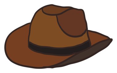 Kovboy şapkası, illüstrasyon, beyaz arkaplan vektörü.