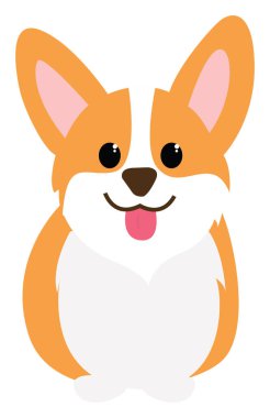 Corgi dog, illüstrasyon, beyaz arkaplan vektörü.