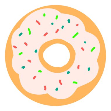 Tatlı çörek, illüstrasyon, beyaz arkaplanda vektör.