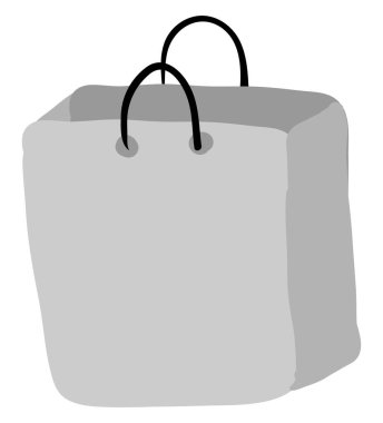 Düz kağıt torba, illüstrasyon, beyaz arkaplan üzerindeki vektör.