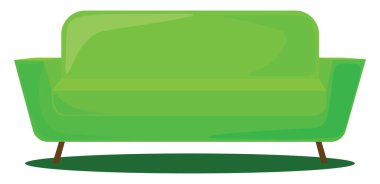 Yeşil kanepe, illüstrasyon, beyaz arkaplan vektörü.