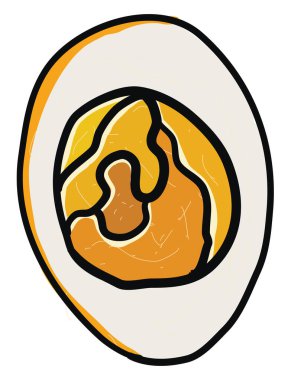 Haşlanmış yumurta, illüstrasyon, beyaz arkaplanda vektör.