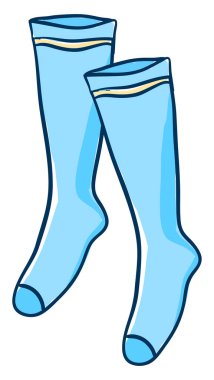 Mavi çoraplar, illüstrasyon, beyaz arkaplanda vektör.