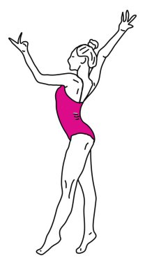 Kadın spor yapıyor, illüstrasyon, beyaz arkaplan üzerinde vektör.