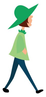 Yeşil kıyafet, illüstrasyon, beyaz arkaplan vektörü.