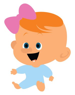 Küçük bebek, illüstrasyon, beyaz arka plan vektörü.