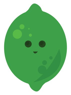 Yeşil kireç, illüstrasyon, beyaz arkaplan vektörü.