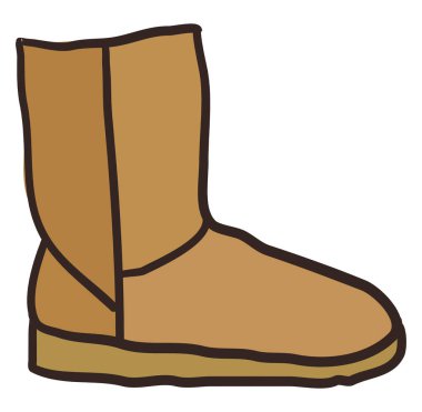 Kahverengi çizme, illüstrasyon, beyaz arkaplanda vektör.