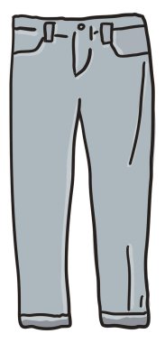 Açık renk kot, illüstrasyon, beyaz arkaplanda vektör.