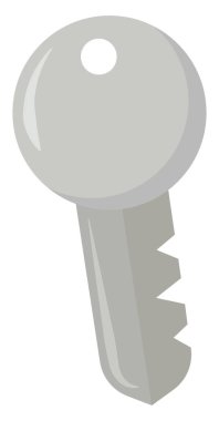 Gri tuş, illüstrasyon, beyaz arkaplan üzerindeki vektör.